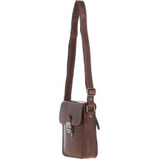Ashwood Leather Buckle Crossbody Bag Brown