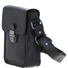 Ashwood Leather Buckle Crossbody Bag Black