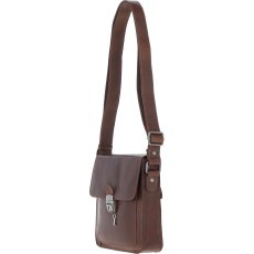 Ashwood Leather Medium Buckle Crossbody Bag Brown