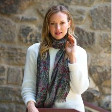 Earth Squared Black Jacquard Print Scarf Earth Squared Black Jacquard Print Scarf