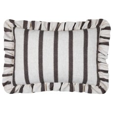 Paoletti Connie Chocolate Striped Ruffle Cushion Paoletti Connie Chocolate Striped Ruffle Cushion