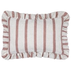 Paoletti Connie Clay Pink Striped Ruffle Cushion Paoletti Connie Clay Pink Striped Ruffle Cushion