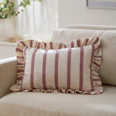Paoletti Connie Clay Pink Striped Ruffle Cushion Paoletti Connie Clay Pink Striped Ruffle Cushion