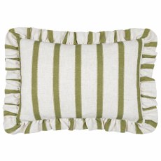 Paoletti Connie Olive Striped Ruffle Cushion Paoletti Connie Olive Striped Ruffle Cushion