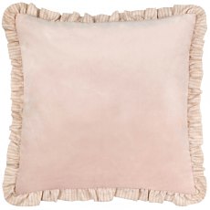 Paoletti Solene Pink Ruffle Matte Velvet Cushion Paoletti Solene Pink Ruffle Matte Velvet Cushion