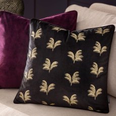 Paoletti Guilded Palms Black Embroidered Cushion Paoletti Guilded Palms Black Embroidered Cushion