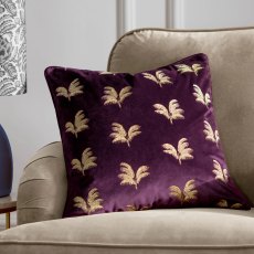 Paoletti Guilded Palms Plum Embroidered Cushion Paoletti Guilded Palms Plum Embroidered Cushion
