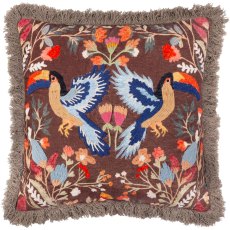 Paoletti Mirrored Toucan Multicoloured Embroidered Cushion Paoletti Mirrored Toucan Multicoloured Embroidered Cushion