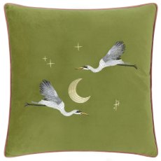 Paoletti Moonlit Flight Olive Embroidered Velvet Cushion Paoletti Moonlit Flight Olive Embroidered Velvet Cushion