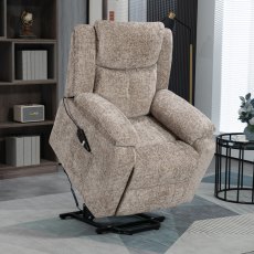 Washington Dual Motor Lift & Tilt Recliner Chair in Biscuit