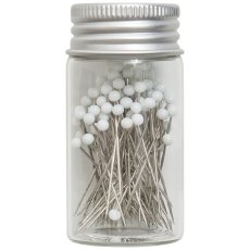 Hobby Gift Woodblock Floral Pack of 95 Glass Head Pins Hobby Gift Woodblock Floral Pack of 95 Glass Head Pins