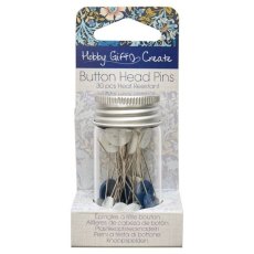 Hobby Gift Woodblock Floral Pack of 30 Button Head Pins