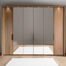 Wiemann Manhattan 6 Door Wardrobe with Mirrors and Frame with Lights Wiemann Manhattan 6 Door Wardrobe with Mirrors and Frame with Lights