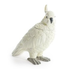 McGowan Rutherford White Ceramic Parrot Storage Jar/Vase
