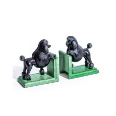 McGowan Rutherford Cast Iron Antiqued Pair of Black Poodle Bookends