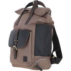 Ashwood Leather Fenland Canvas Leather Backpack Mud/Grey