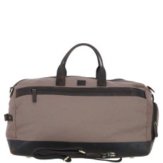 Ashwood Leather Fenland Canvas Leather Holdall Bag Mud/Grey Ashwood Leather Fenland Canvas Leather Holdall Bag Mud/Grey