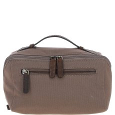 Ashwood Leather Fenland Canvas Leather Toiletry Bag Mud/Grey Ashwood Leather Fenland Canvas Leather Toiletry Bag Mud/Grey