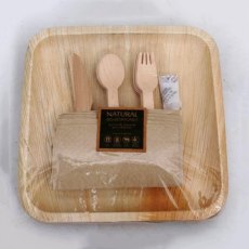 Quirky Barn Areca Leaf Party Pack Square Plates