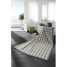 Biederlack Block Check Blue Throw Biederlack Block Check Blue Throw