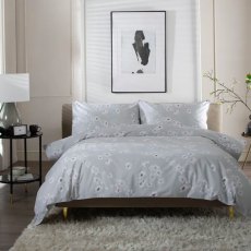 The Lyndon Company Petite Fleure Duvet Cover Set Grey The Lyndon Company Petite Fleure Duvet Cover Set Grey