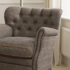 Dean Button Back Chair in Harrington Tweed