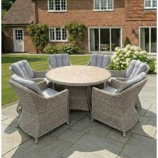 Ivy 6 Seater Round Dining Set