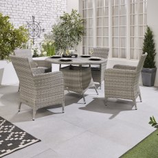 Norfolk & Co Brancaster 4 Seater Round Dining Set