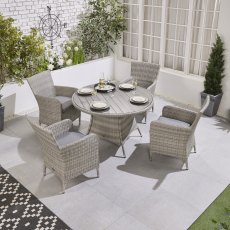 Norfolk & Co Brancaster 4 Seater Round Dining Set