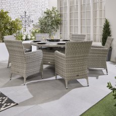 Norfolk & Co Brancaster 6 Seater Round Dining Set