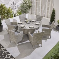 Norfolk & Co Brancaster 6 Seater Round Dining Set