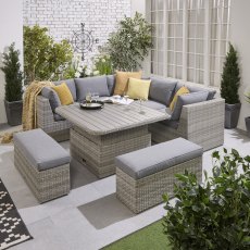 Norfolk & Co Brancaster Corner Sofa with Adjustable Table & Benches