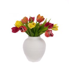 Floralsilk Parrot Tulips in a Rustic Vase