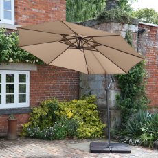 Riviera Deluxe Crank Parasol in Taupe