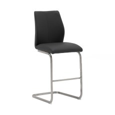 Irma Brushed Steel Counter Stool in Black Irma Brushed Steel Counter Stool in Black