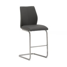 Irma Brushed Steel Counter Stool in Grey Irma Brushed Steel Counter Stool in Grey