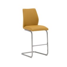 Irma Brushed Steel Counter Stool in Pumpkin