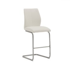 Irma Brushed Steel Counter Stool in White