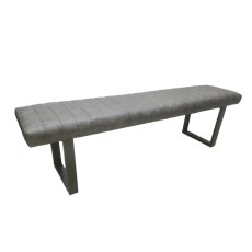 Fusion Oak Retro Stitch Upholstered Dining Bench in Graphite