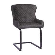 Fusion Oak Cantilver Dining Chair Pair in Graphite