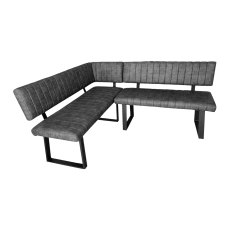 Fusion Oak Retro Stitch Corner Bench Dining Set in Graphite