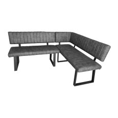 Fusion Oak Retro Stitch Corner Bench Dining Set in Graphite