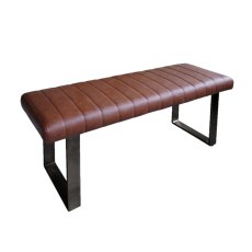 Fusion Oak Retro Stitch 1.2m Low Bench in Tan