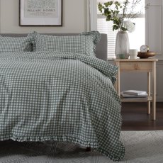 The Lyndon Company Gingham Frilled Sage Duvet Cover Set The Lyndon Company Gingham Frilled Sage Duvet Cover Set