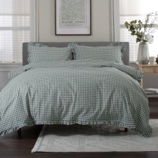 The Lyndon Company Gingham Frilled Sage Duvet Cover Set The Lyndon Company Gingham Frilled Sage Duvet Cover Set