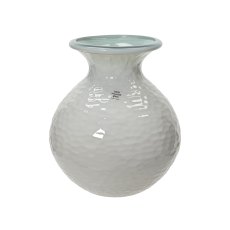 Kaemingk White Shiny Recycled Vase