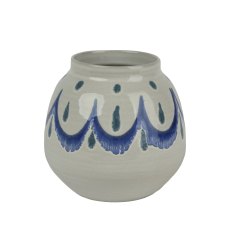 Kaemingk Blue and White Terracotta Vase