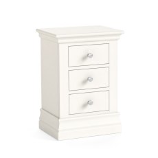 Burgundy Off White 3 Drawer Bedside Table
