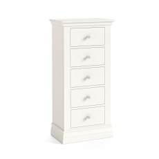 Burgundy Off White 5 Drawer Tallboy