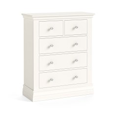 Burgundy Off White 2 Over 3 Drawer Chest